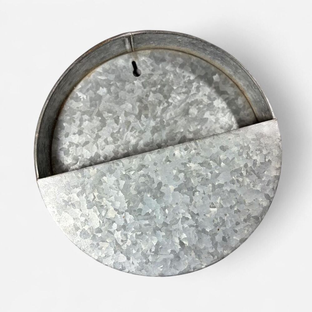 Galvanized metal wall planter